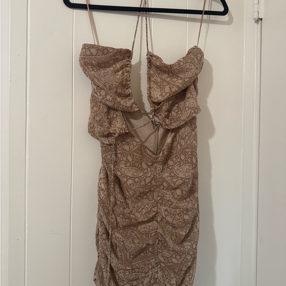 Elegant Brown Patterned Dress